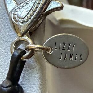 Vintage Lizzy James Necklace Curve Bars Beaded Silver Tone Jewelry Costume